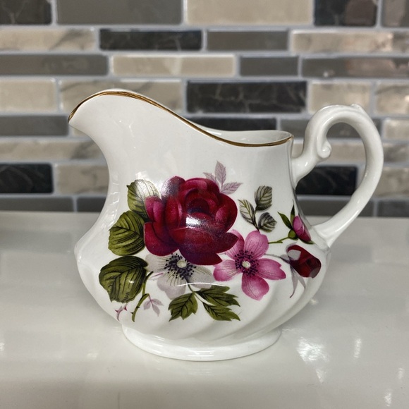 Ridgway Ironstone England Rose Creamer and Sugar Cup - Picture 4 of 10